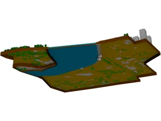 Astana River 3D Model