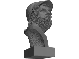 Roman Bust Statue 3D Model