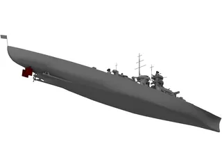 Gneisenau Cruiser 3D Model