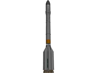 Proton Rocket 3D Model