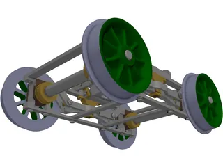 Bogie L&N 10 Wheel 3D Model