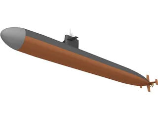 Los Angeles Class Attack Sub 3D Model