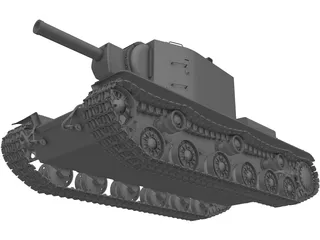 KV-2 Heavy Tank 3D Model