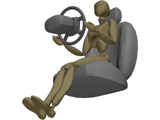 Woman Driving 3D Model