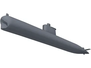 Ming Class Submarine 3D Model