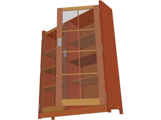 Mission Style Bookcase 3D Model