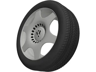 VW Rim and Tyre 3D Model