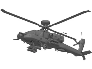 Boeing AH-64D Apache Longbow [+Pilots] 3D Model