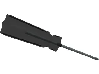 Plastic Flat Head Screwdriver 3D Model