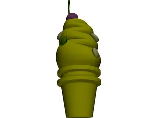 Soft Ice Cream Cone 3D Model