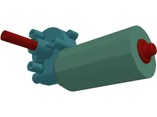 Worm Gear Motor 3D Model