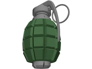 40 Segments Hand Grenade 3D Model