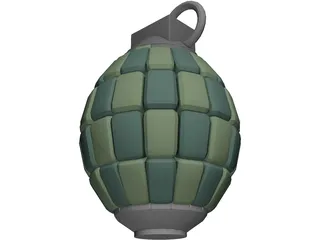 80 Articulated Segments Hand Grenade 3D Model