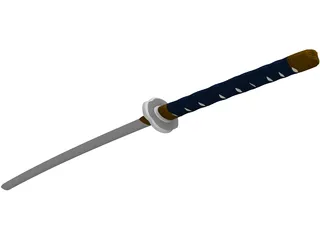 Short Katana Sword 3D Model