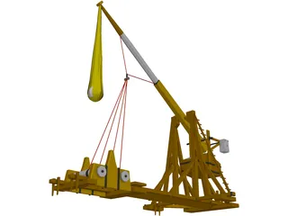 Medieval Catapult Trebuchet 3D Model