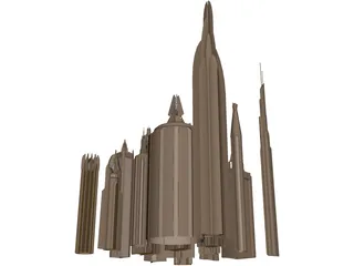 Futuristic Skyscraper Collection 3D Model