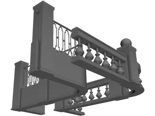 Modular Fence Parts 3D Model