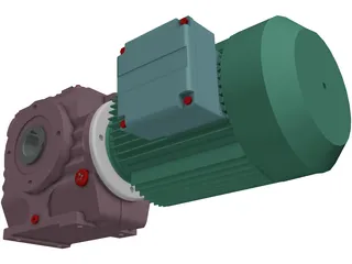 Worm Gear Motor Large 3D Model