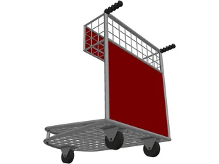 Airport Luggage Cart 3D Model