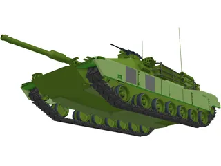 American M1A1 Abrams Main Battle Tank 3D Model