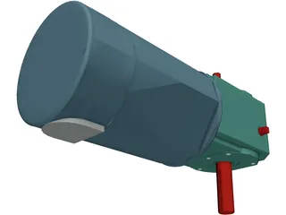 Worm Gear Motor Medium 3D Model