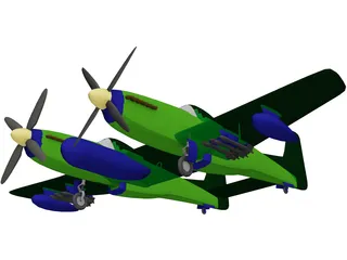 F-82 Twin Mustang 3D Model