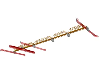 Swing Span Truss Bridge 3D Model