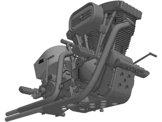 Harley Engine 3D Model