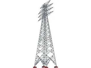 Power Transmission Tower 3D Model