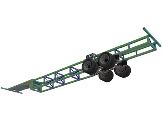 Prototype Trailer Chassis with Suspension 13.6m 3D Model