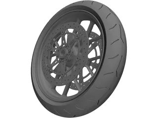 Motorcycle Front Wheel 3D Model