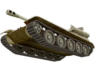 SU-101 UralMash Russian WW2 Tank 3D Model