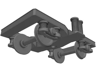 Railroad Bogie 3D Model