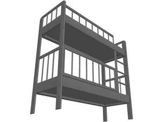 Two-Level Children Bed 3D Model