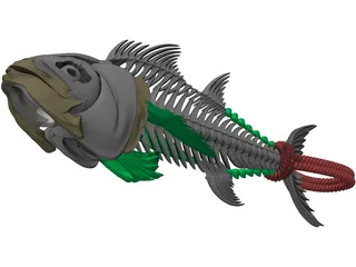 Tuna Fish Skeleton 3D Model