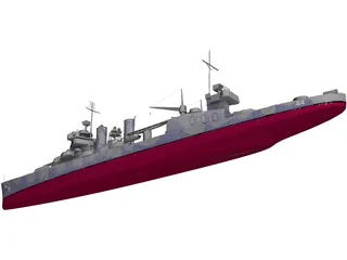 USS Vincennes Military Cruiser 3D Model