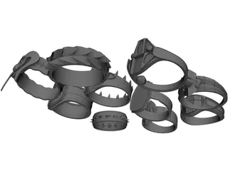 Rings Collection 3D Model