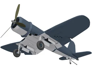 F4 Corsair Airplane 3D Model