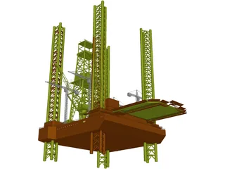 Oil Rig Offshore 3D Model