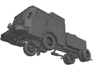 US Fire Truck Chassis 3D Model