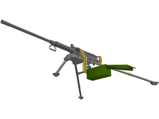 M2A2 HB .50 Cal Machine Gun 3D Model