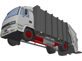 DAF 4X2 Trash Truck 3D Model