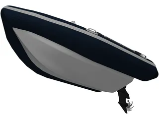 Inflatable Boat with Outboard Motor 3D Model