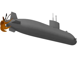 Victoria Class UK Submarine 3D Model