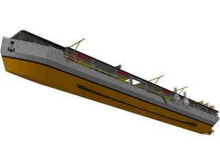 USS Langley (CV-1) 3D Model