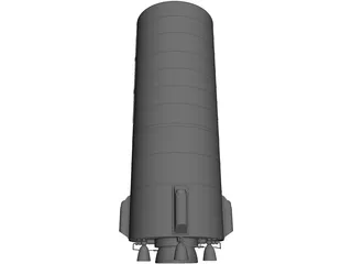 Zenit Rocket Engine Stage Two 3D Model