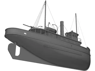 Ferry Ship (1900) 3D Model