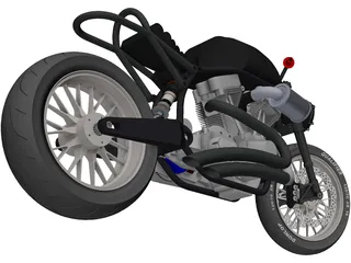 Custom Motorcycle 3D Model