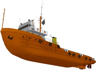 AHTS Boat 3D Model