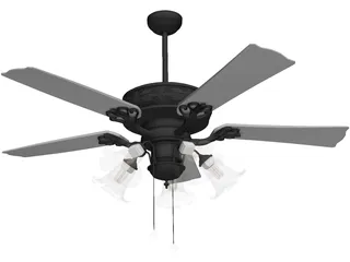 Ceiling Fan with Lamp 3D Model